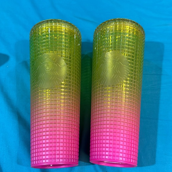 2 Never used Starbucks yellow/pink ombré tumbler - Picture 1 of 4